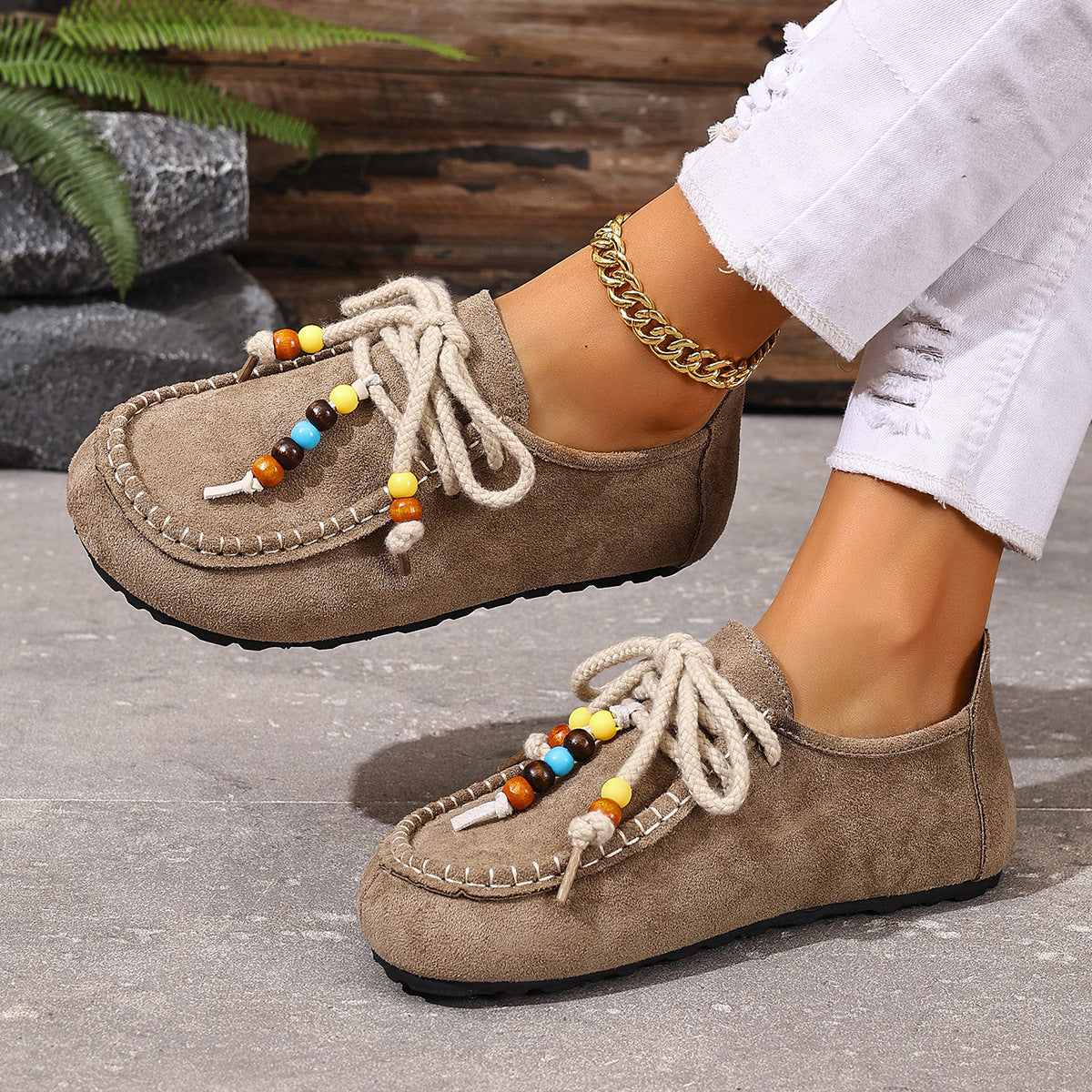 Mocassins décontractés en daim style Birkenstock vintage