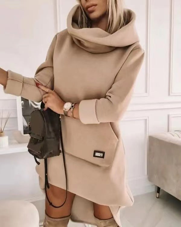 Pull ample capuche avec poche pour femme