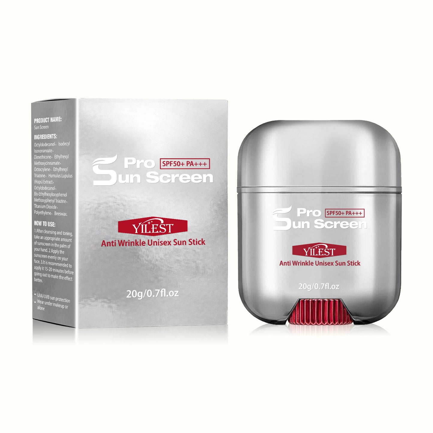 Crème solaire solide réparatrice pour le corps entier SPF50, lotion anti-lumière