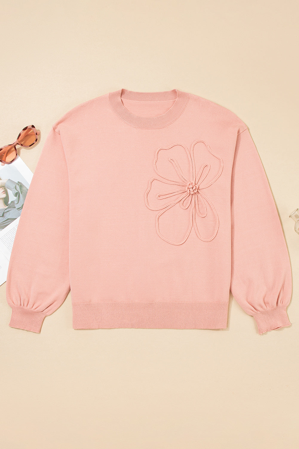 Pêche de la fleur de pêche à un pniater d'épaule à manches à bulles à accent de fleur