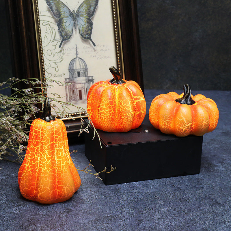 Nouvelle lanterne citrouille d'Halloween, simulation de citrouille, lampe bougie LED en résine, citrouille lumineuse