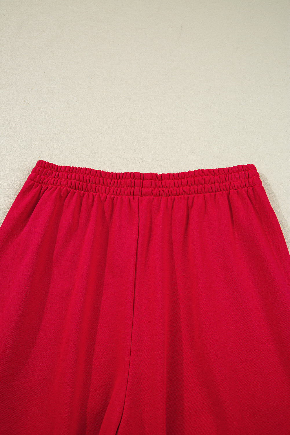 Fiery Red Varsity Striped Detail Crewneck Pullover Elastic Sweatpants 2PCS tenue