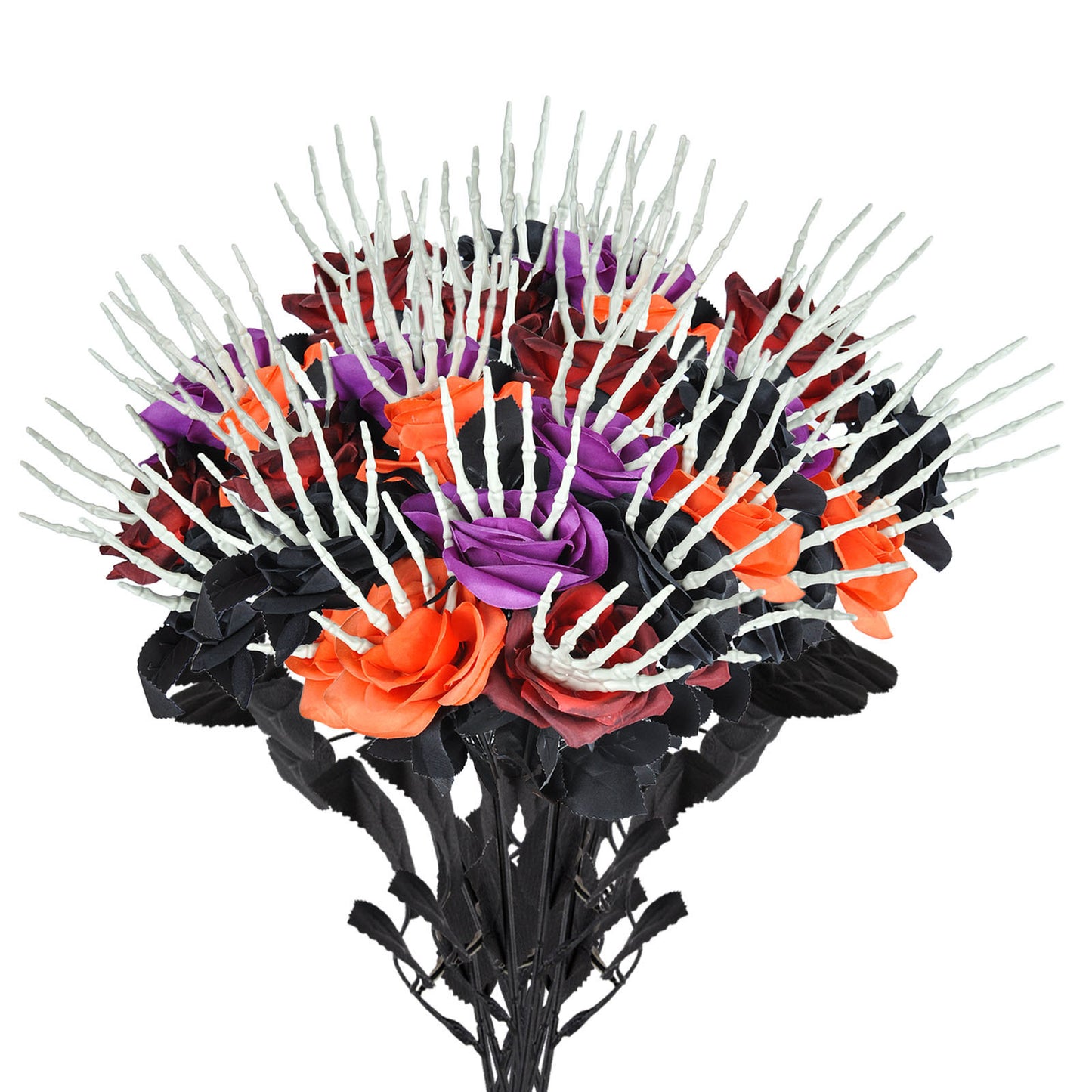 Décoration d'Halloween en forme de tête de mort et de rose