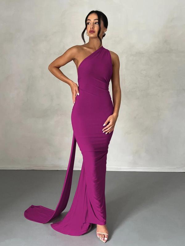 Robe moulante unie à col élingue pour femme