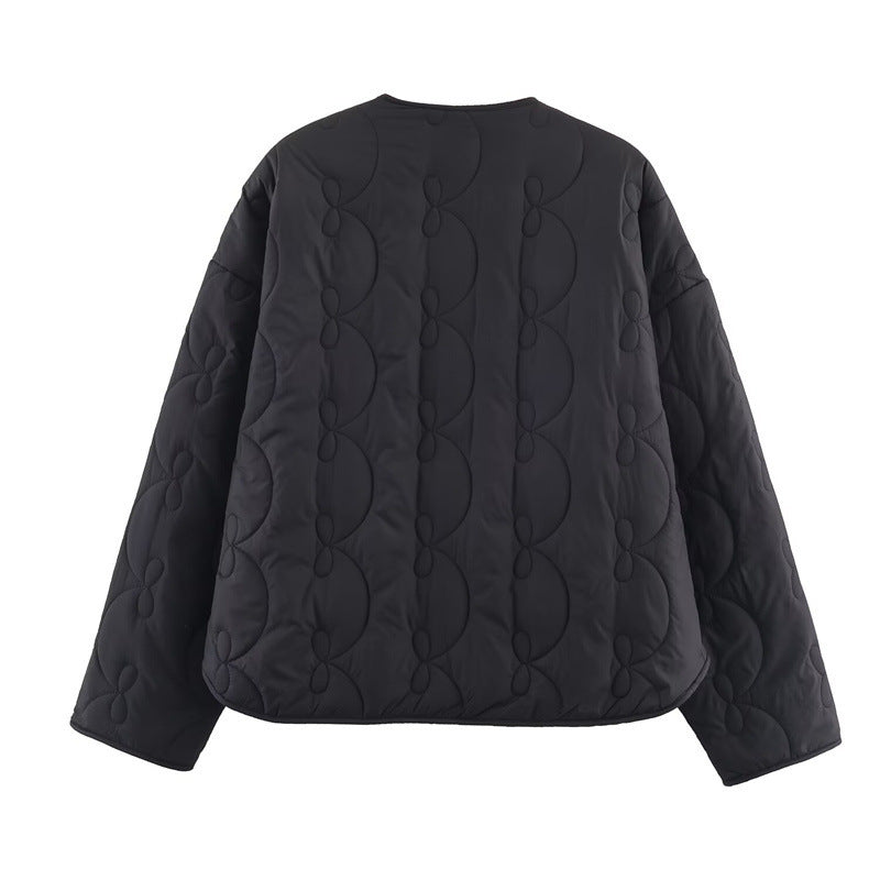 Manteau matelassé à nœud pour femme Temperament