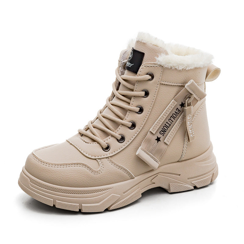 Bottes de neige chaudes doublées en polaire grande taille pour femmes