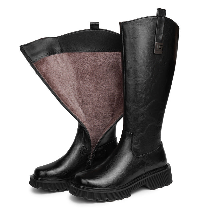 Bottes mi-talon Noir et Marron