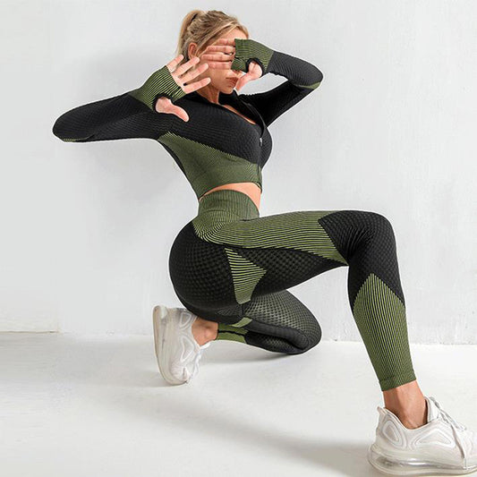 Ensemble de yoga 3 pièces sans couture pour femme