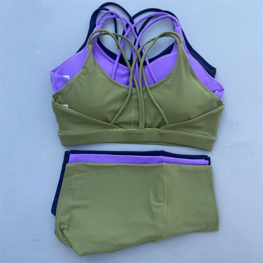 Ensemble de sous-vêtements de cyclisme et de yoga moulant pour femmes