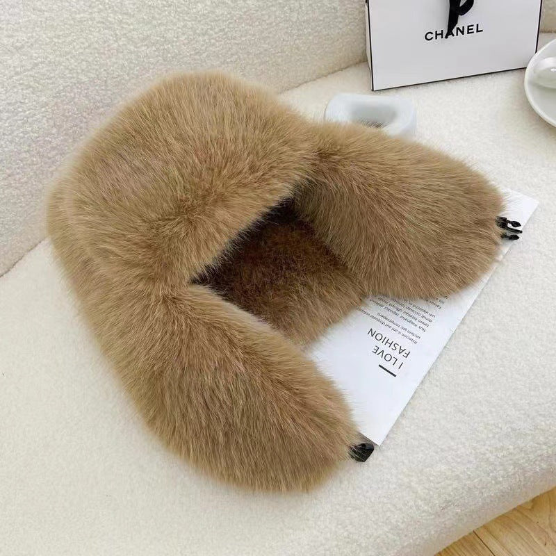 Casquette coupe-vent épaisse et chaude en fourrure Ushanka