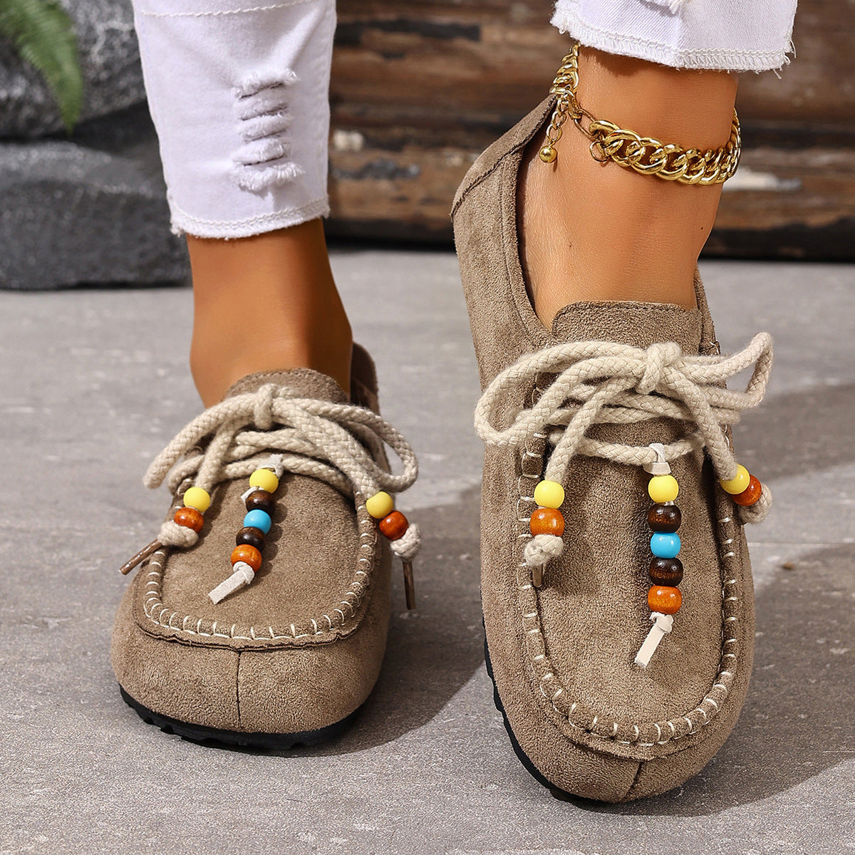 Mocassins décontractés en daim style Birkenstock vintage