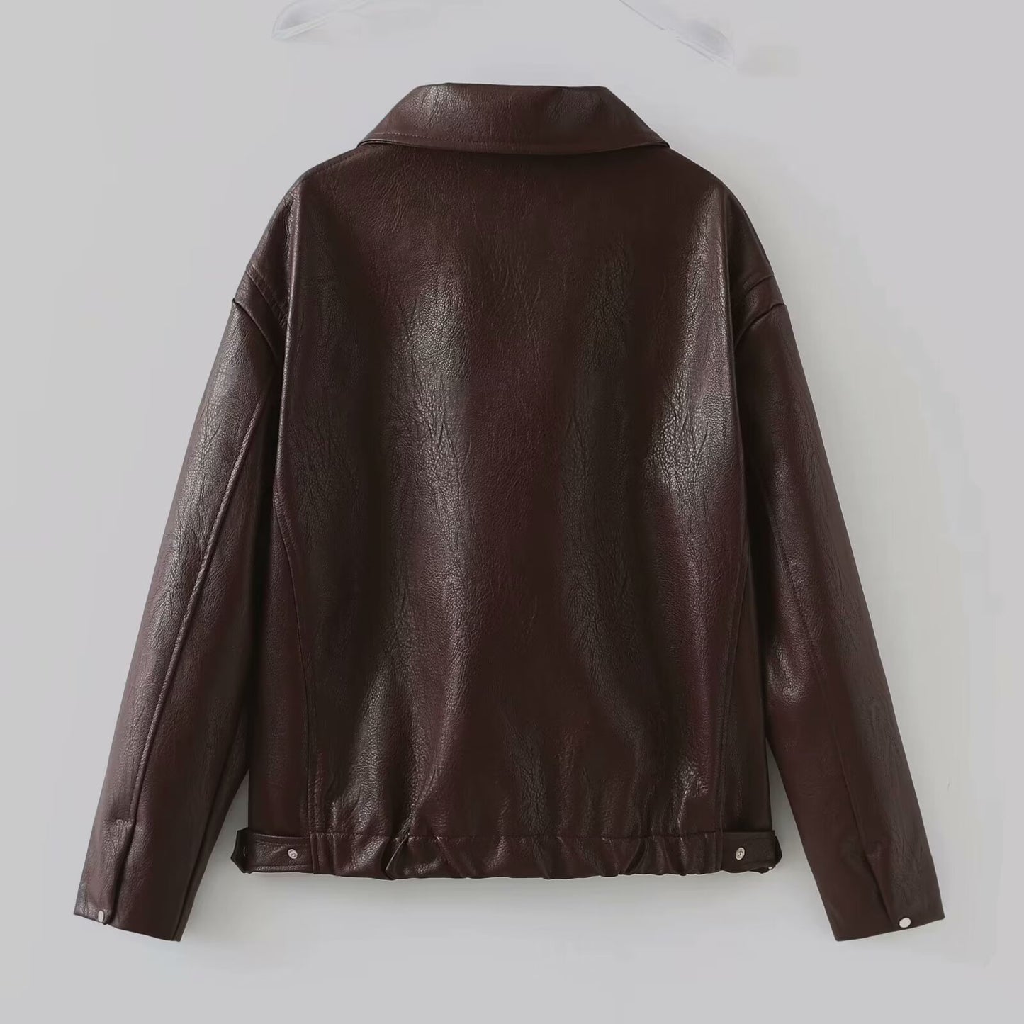 Veste en similicuir, décontractée, tendance