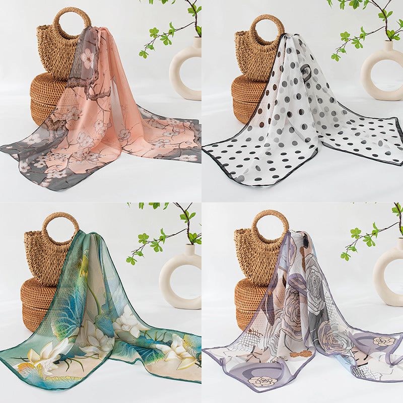 Foulard en soie imprimé pour femme en soie de mûrier