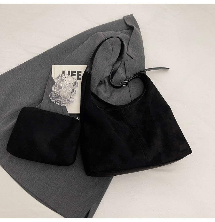 Sac seau en daim de grande capacité