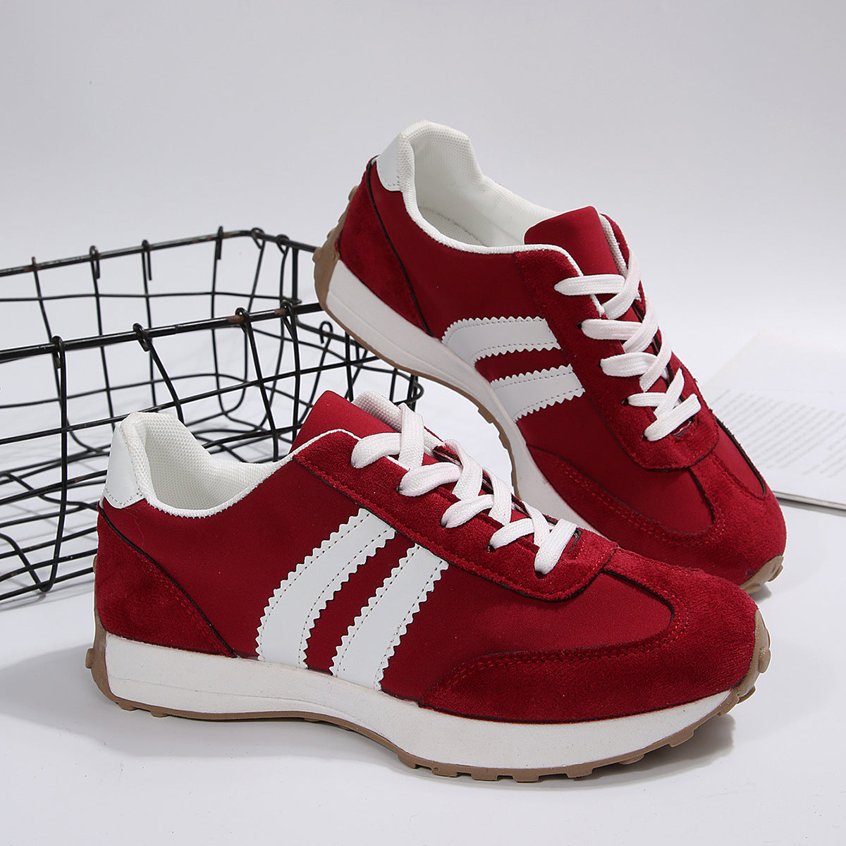Chaussures décontractées à semelles épaisses style rétro