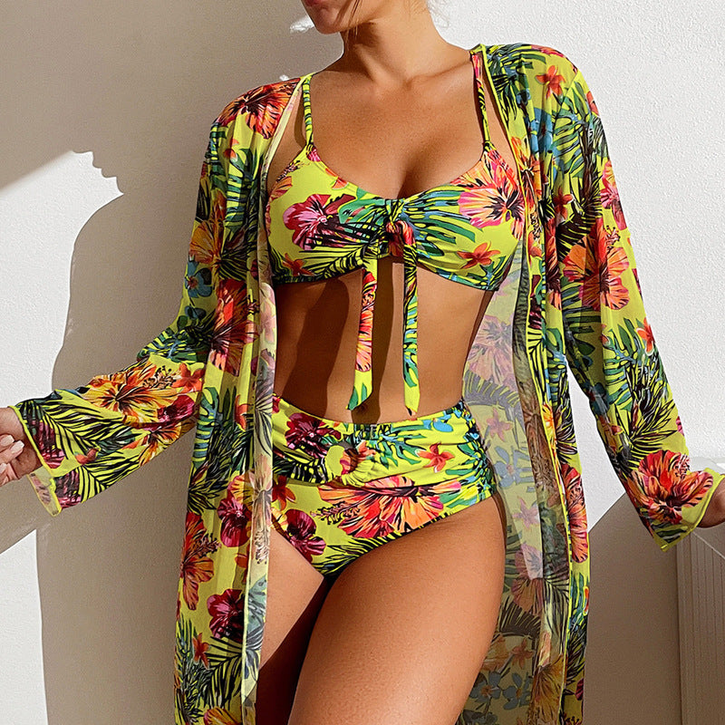 Maillot de bain chemisier à manches longues ensemble trois pièces