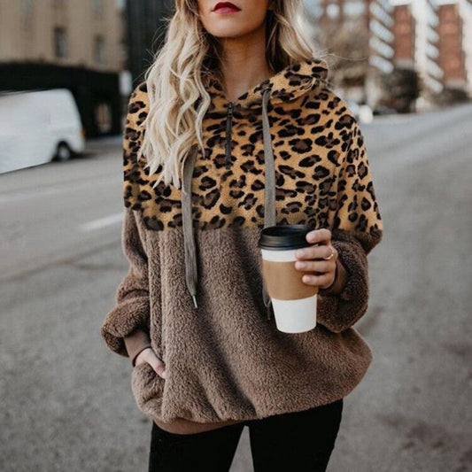 Pull à capuche  léopard, femmes