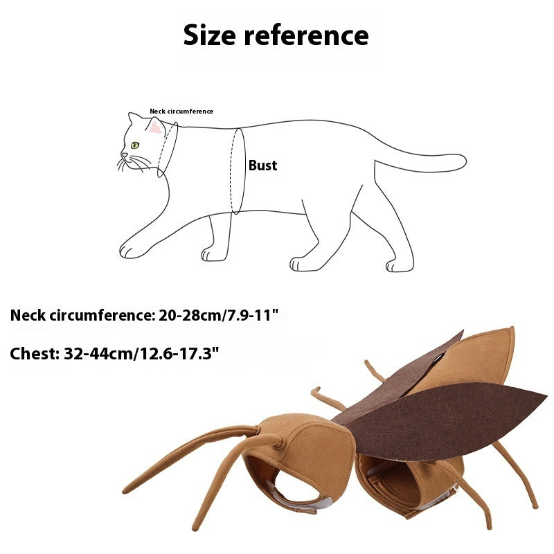 Vêtements de vacances pour chien, costume mignon de chat et de cafard pour animal de compagnie
