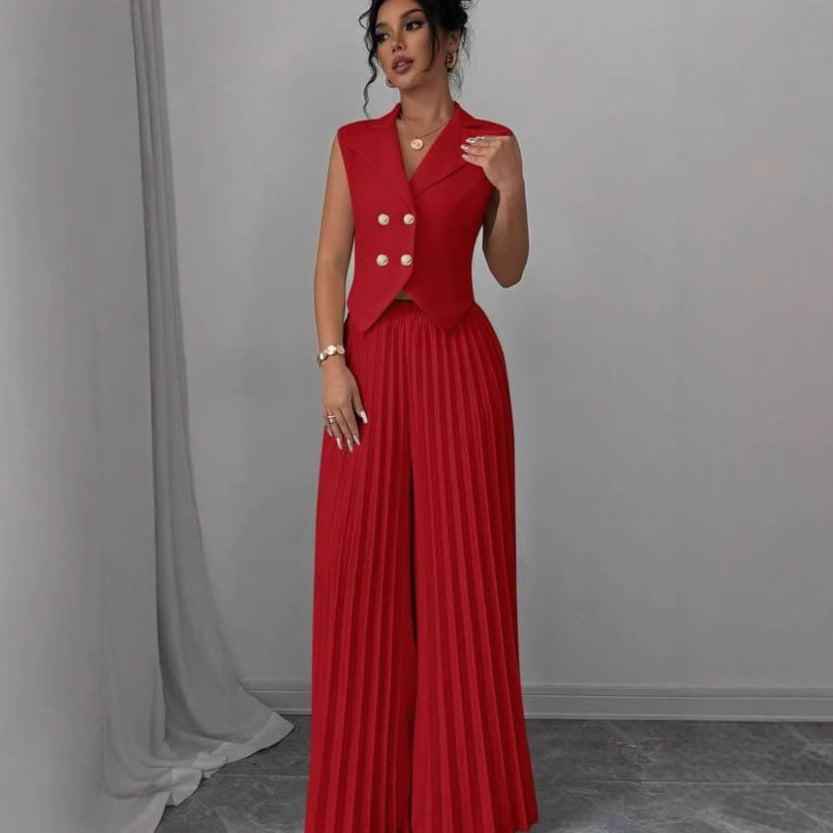 Ensemble d'été sans manches pour femme