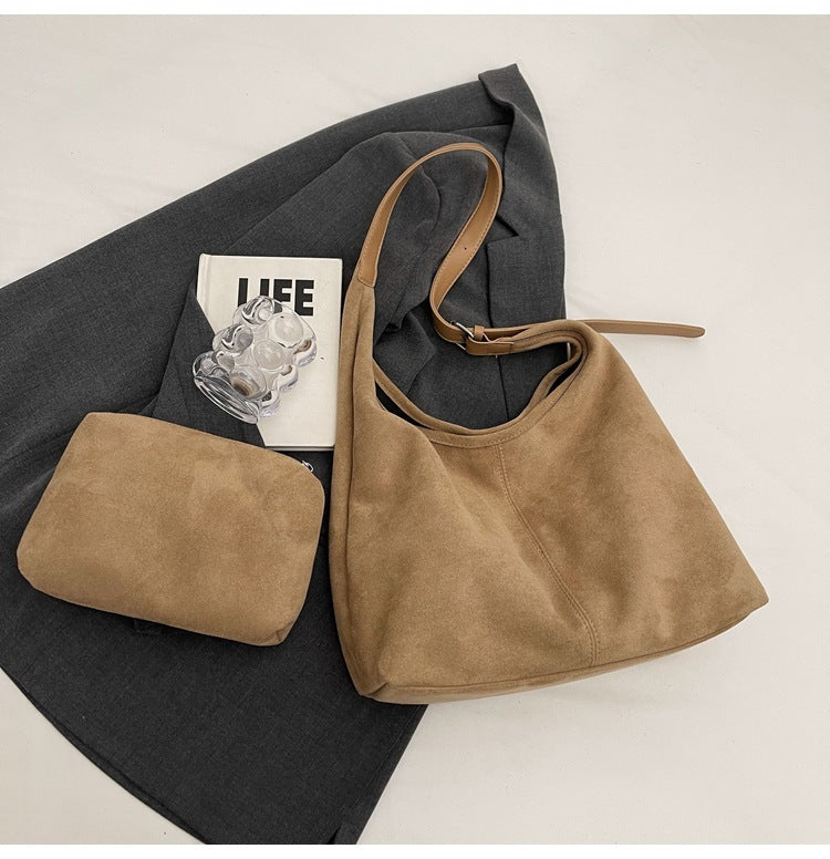 Sac seau en daim de grande capacité