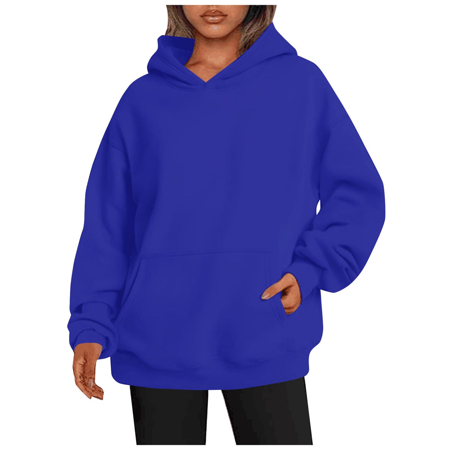 Sweat-shirt tendance uni, pull à capuche surdimensionné, vêtements pour femmes