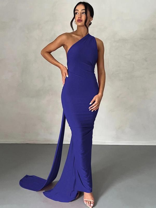 Robe moulante unie à col élingue pour femme
