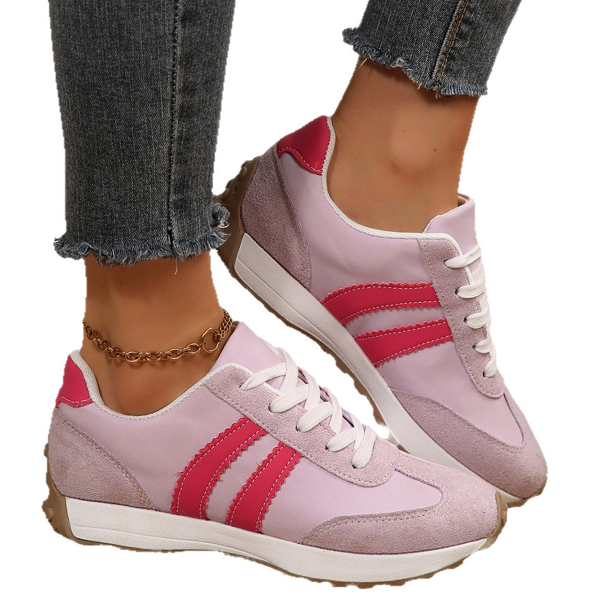 Chaussures décontractées à semelles épaisses style rétro