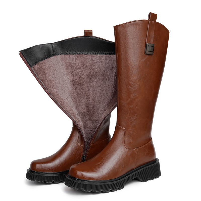 Bottes mi-talon Noir et Marron