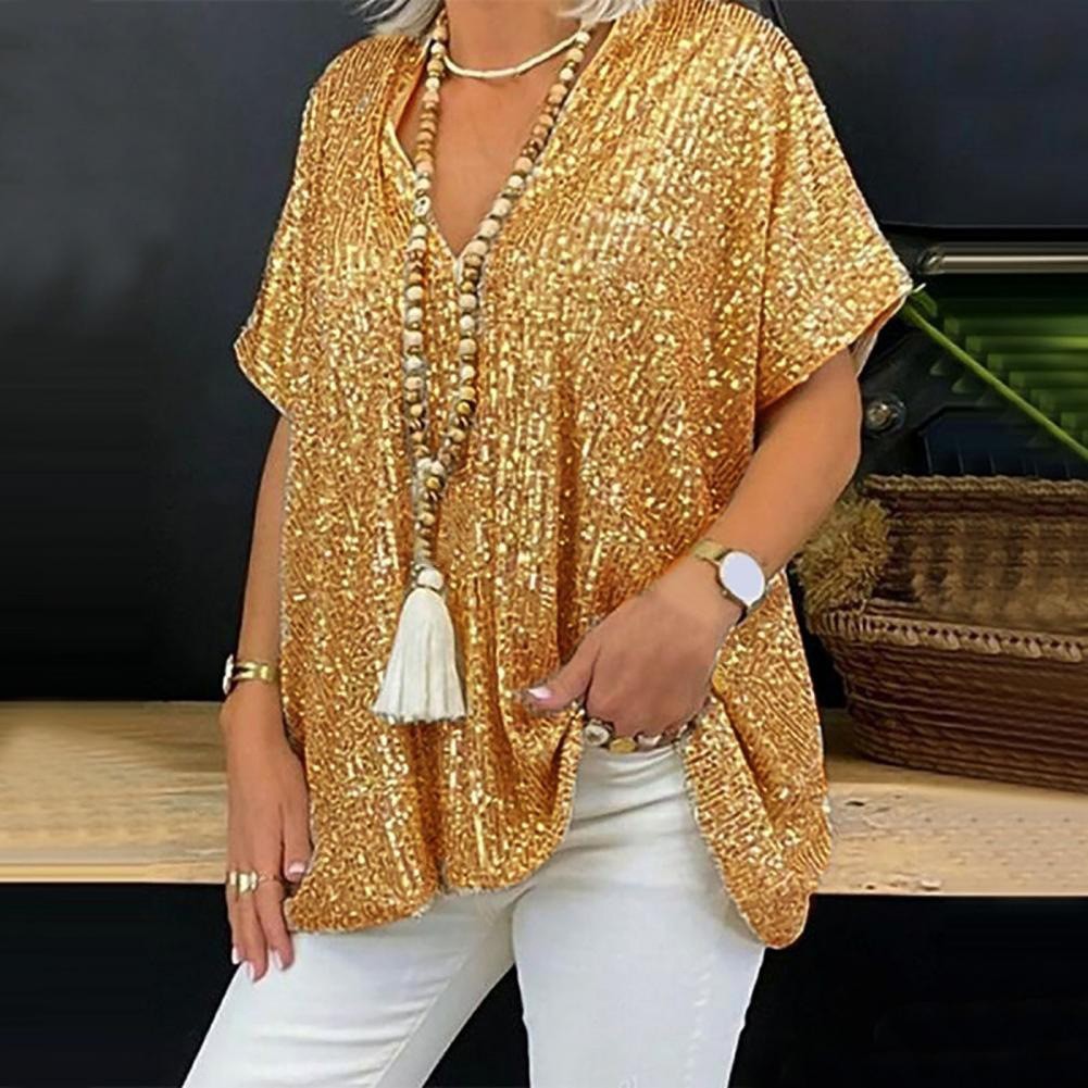 Pull ample à paillettes femme