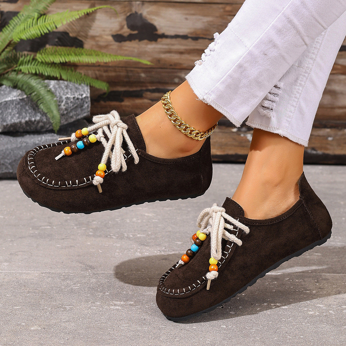 Mocassins décontractés en daim style Birkenstock vintage