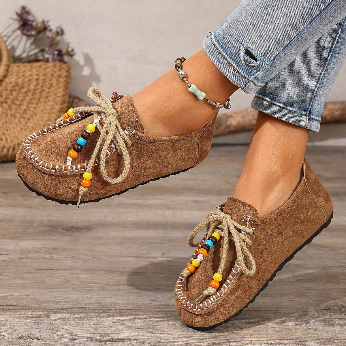 Mocassins décontractés en daim style Birkenstock vintage
