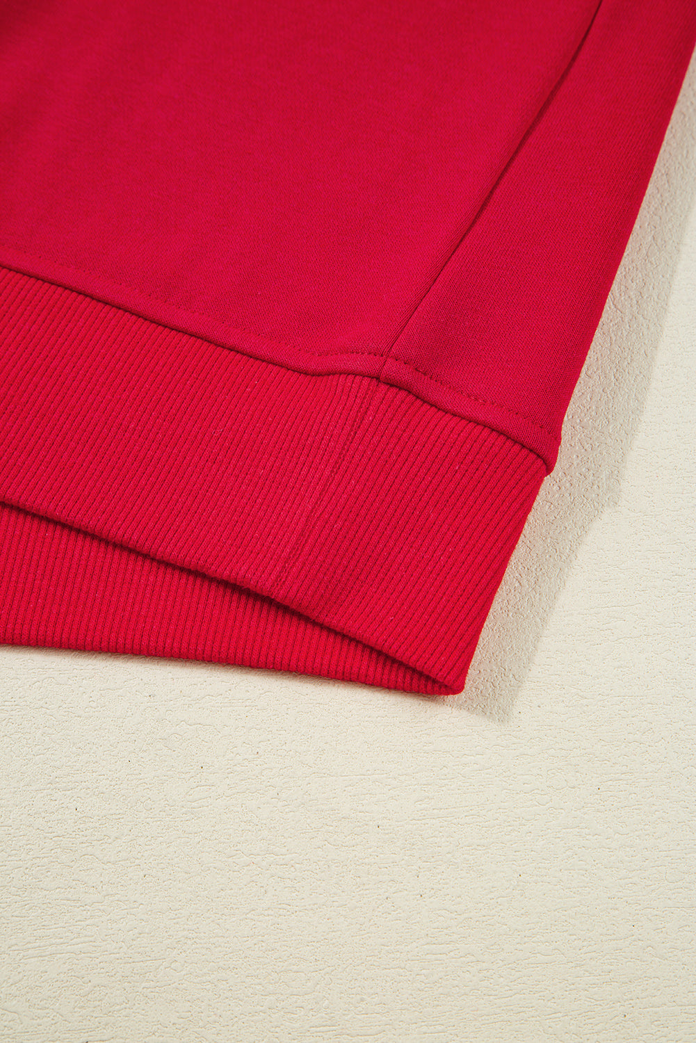 Fiery Red Varsity Striped Detail Crewneck Pullover Elastic Sweatpants 2PCS tenue