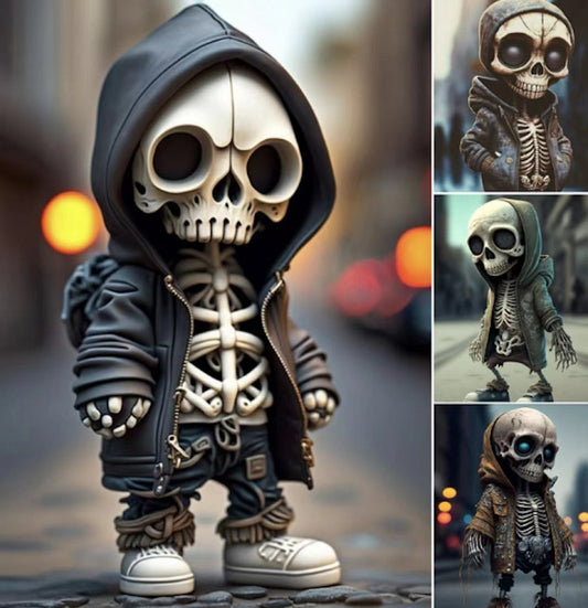 Figurines squelettes cool d'Halloween, poupée squelette d'Halloween, ornement en résine, décoration d'intérieur