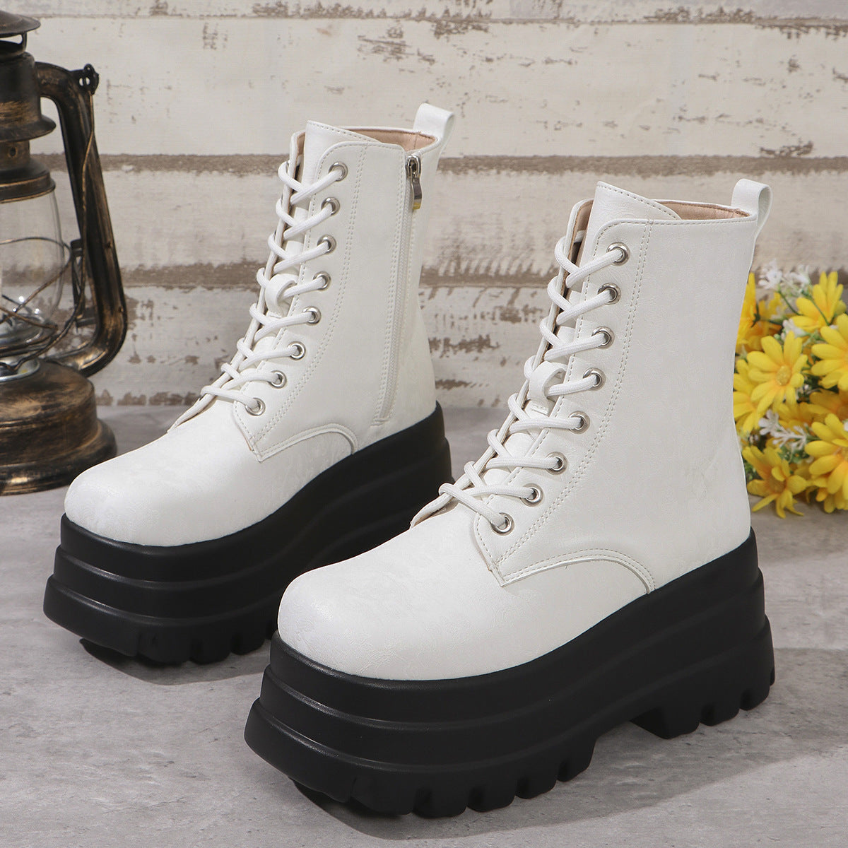Bottes Martin rétro à plateforme