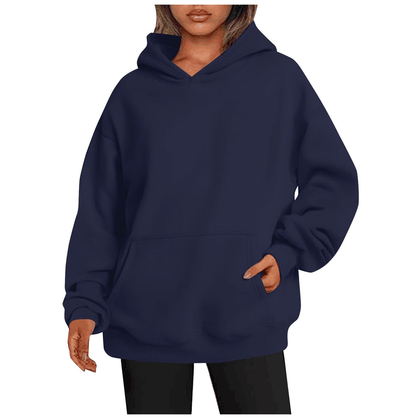 Sweat-shirt tendance uni, pull à capuche surdimensionné, vêtements pour femmes