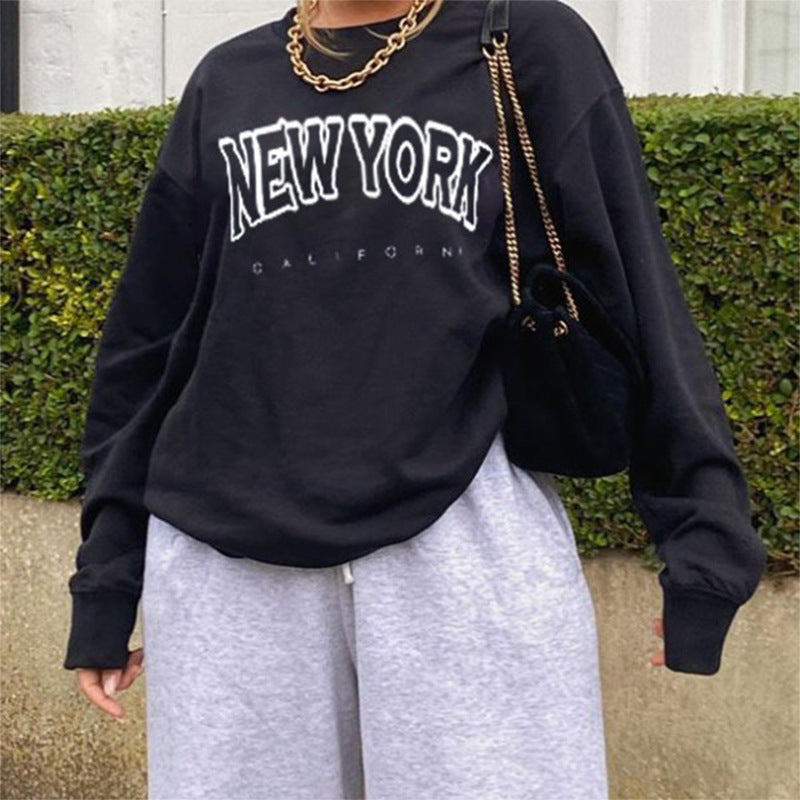 Sweat imprimé lettre femme