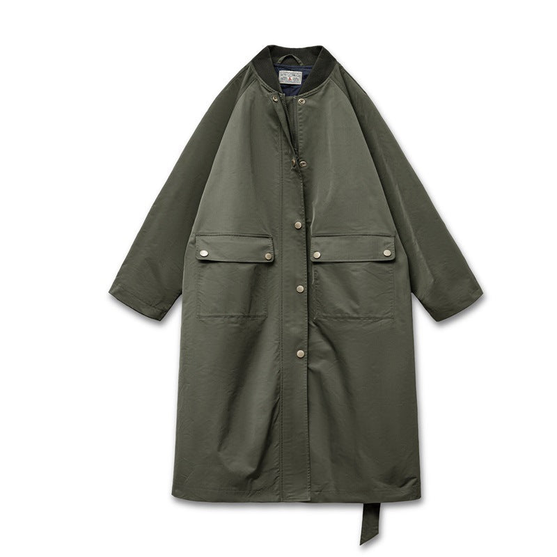 Trench-coat long rétro ample