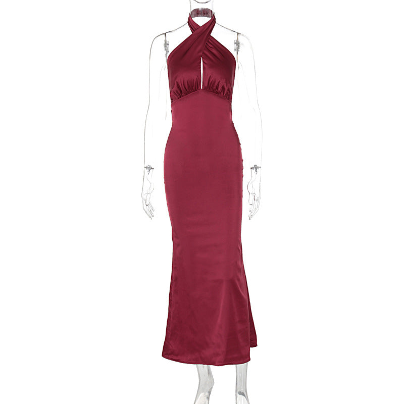 Robe élégante sans manches dos nu à la mode estivale