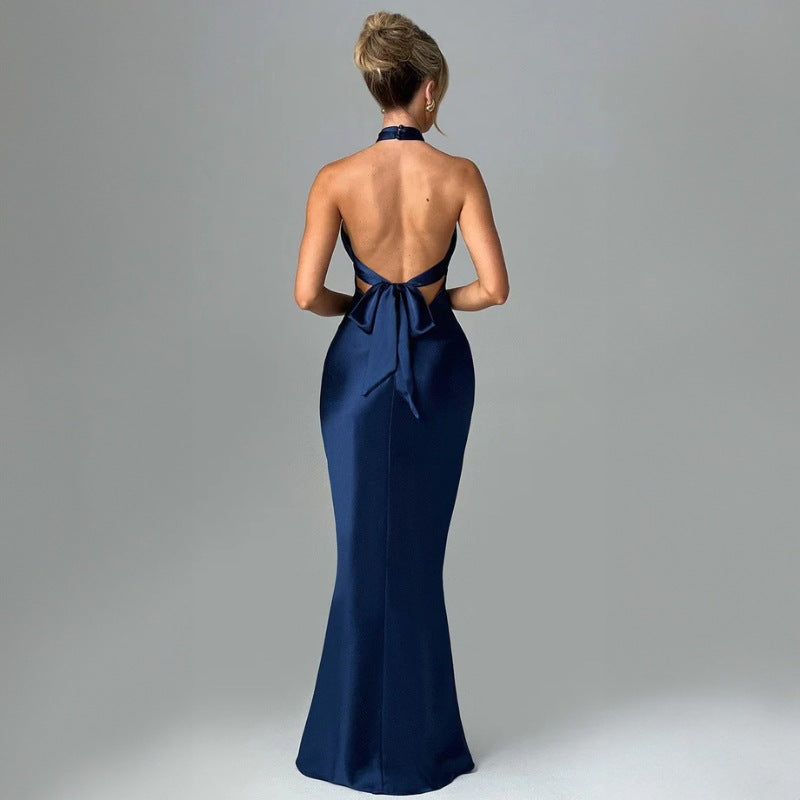 Robe élégante sans manches dos nu à la mode estivale