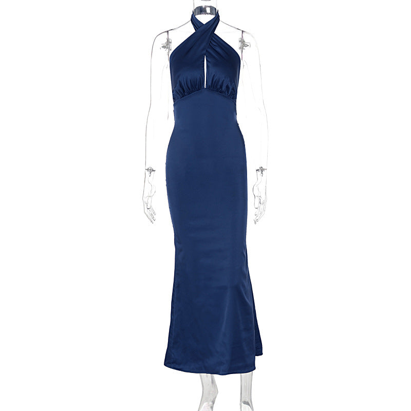 Robe élégante sans manches dos nu à la mode estivale