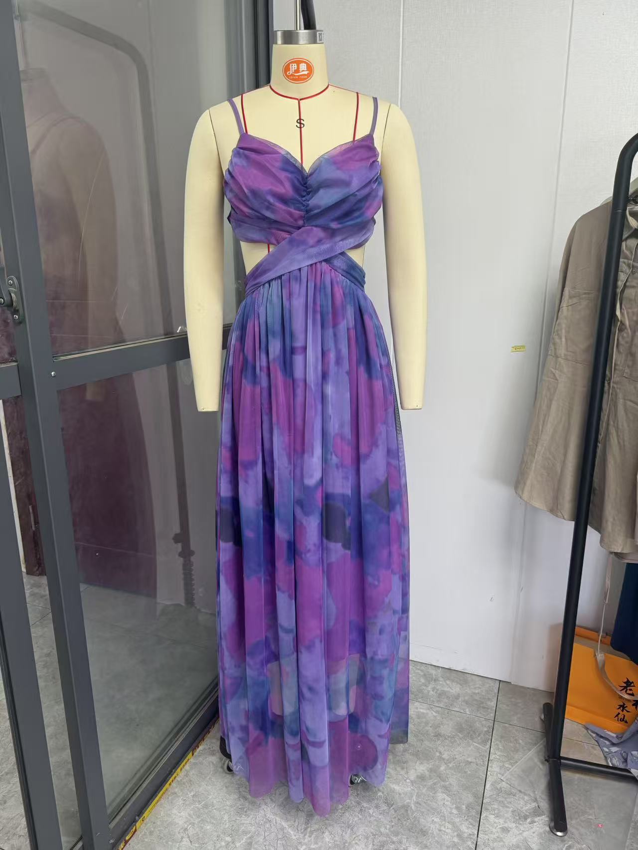 Robe de soirée imprimée en maille