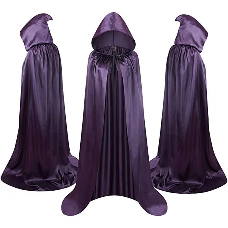 Cape d'Halloween pour enfants, cape de sorcier, cape à capuche, manteau noir, décoration de fête