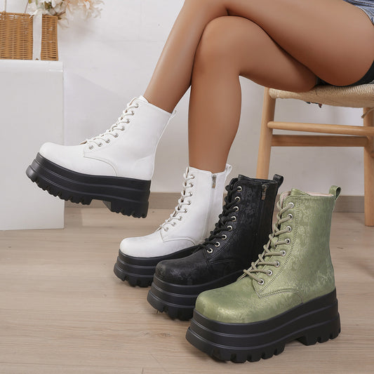 Bottes Martin rétro à plateforme