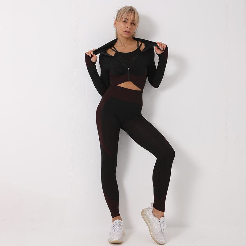 Ensemble de yoga 3 pièces sans couture pour femme