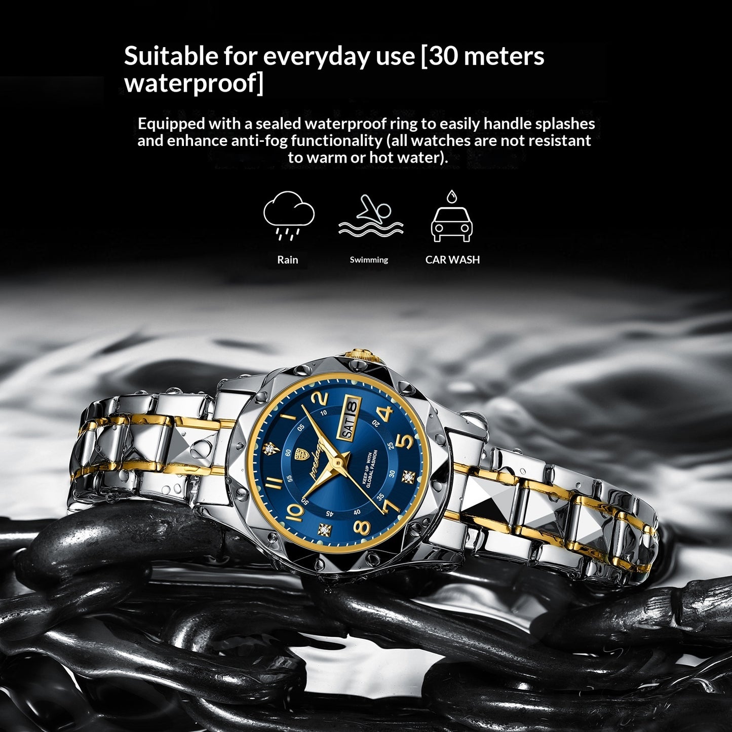 Montre à quartz lumineuse pour femme