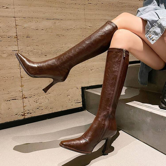 Bottes rétro à talons hauts et bout pointu pour femmes de Niche Luxury