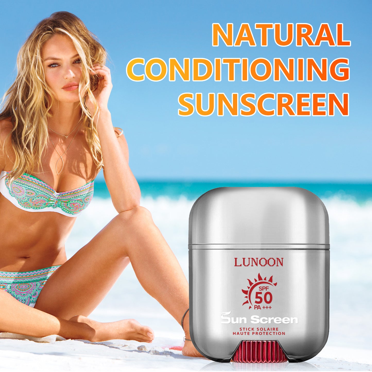 Crème solaire solide réparatrice pour le corps entier SPF50, lotion anti-lumière