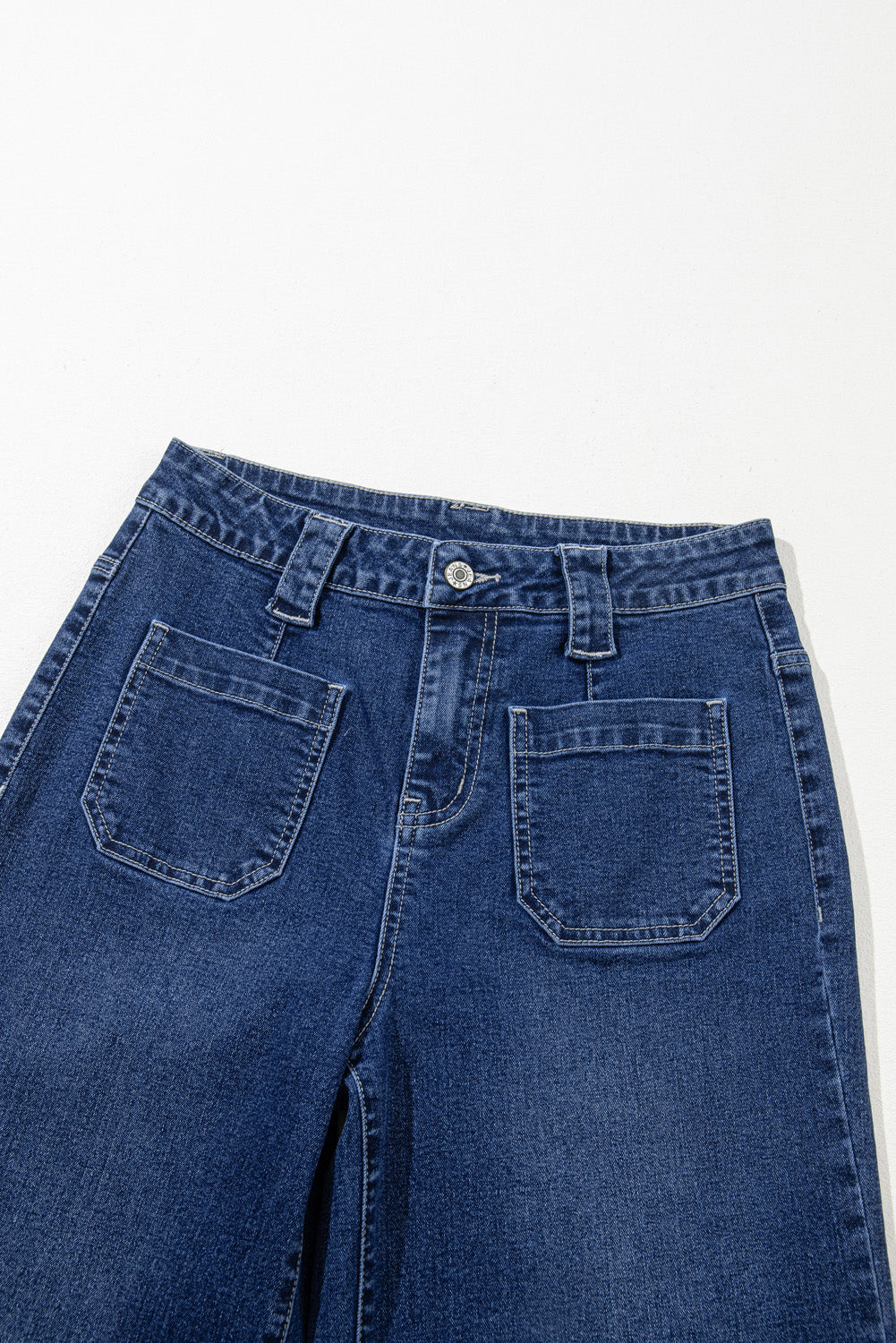Jeans taille haute bleu
