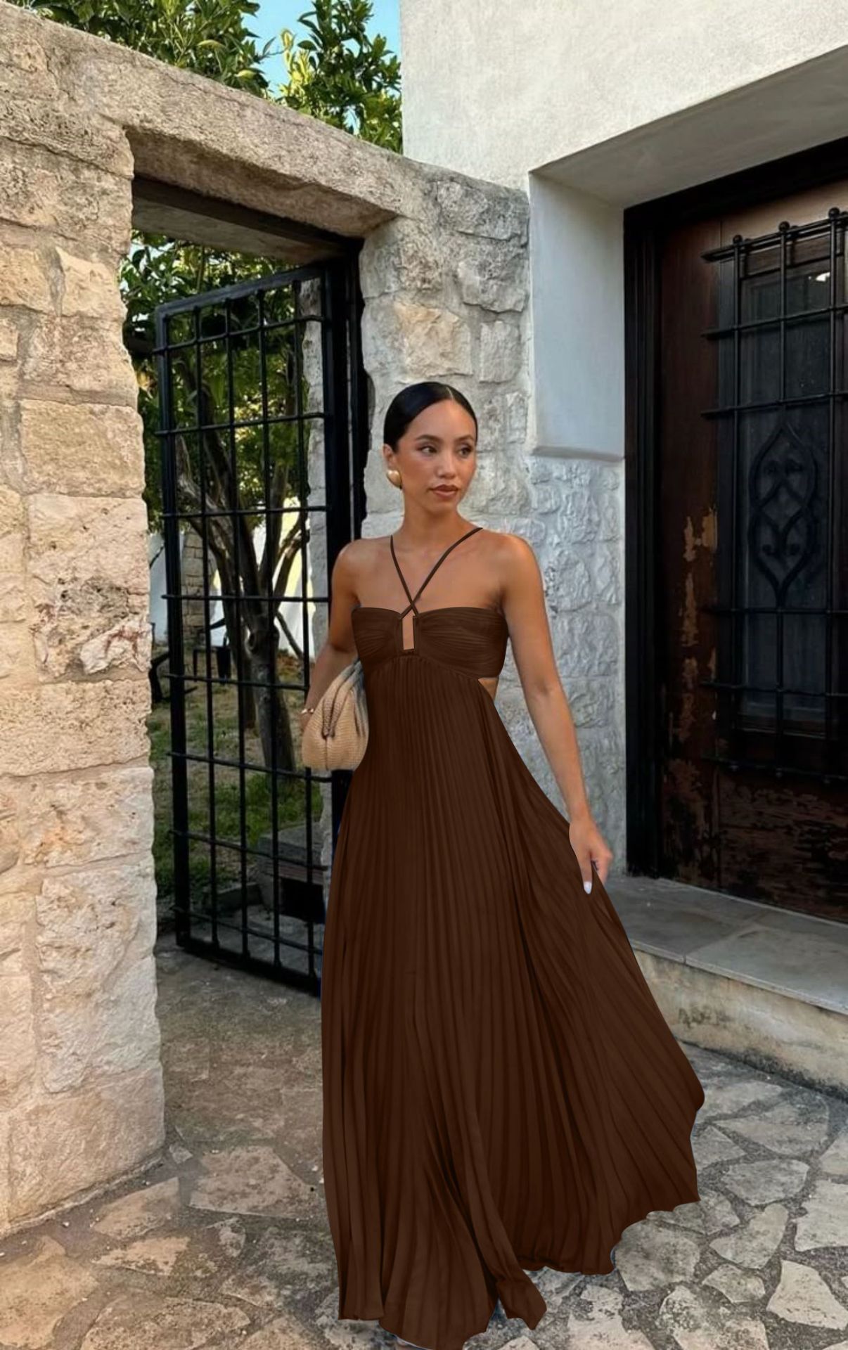 Robe plissé,  pour soirée, club