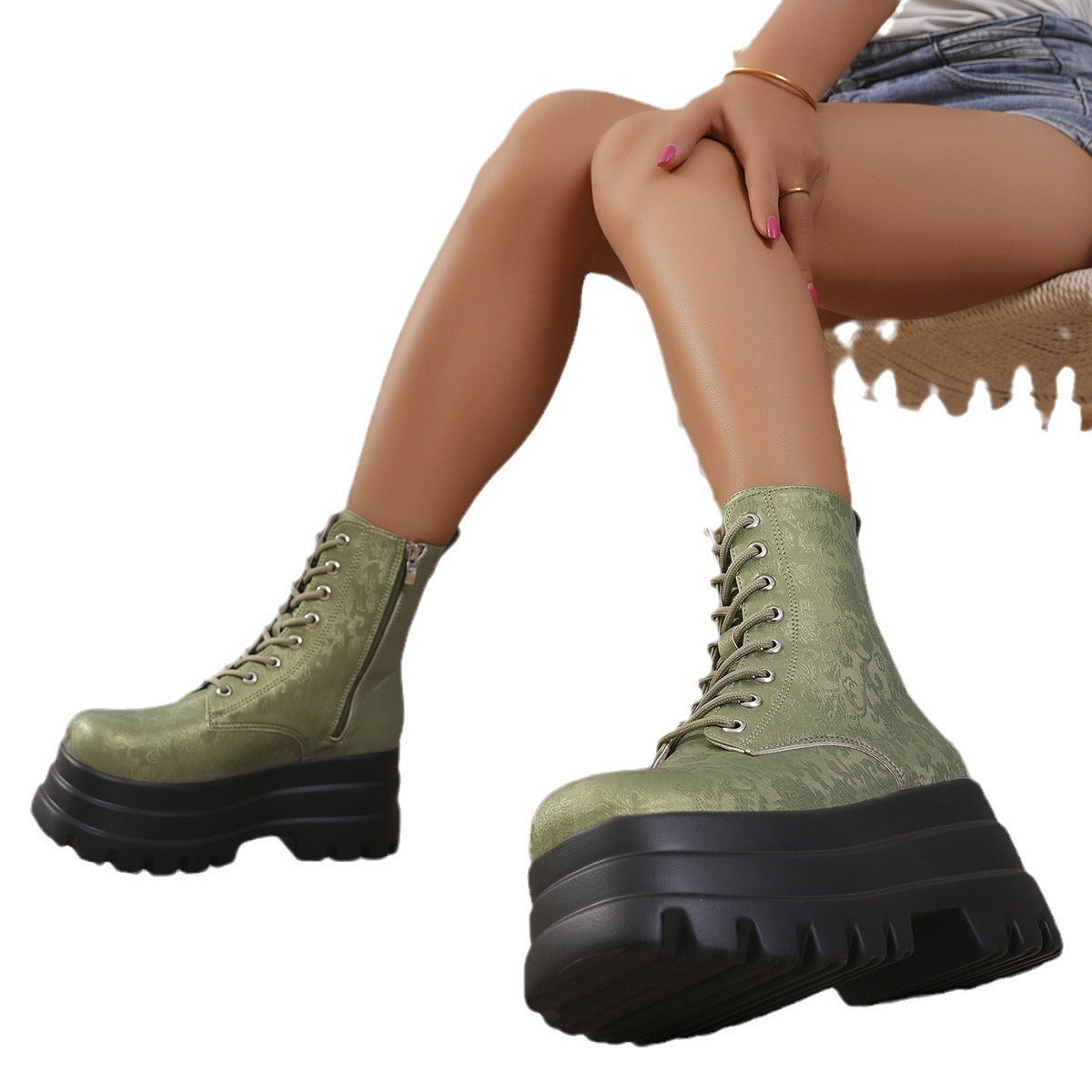 Bottes Martin rétro à plateforme